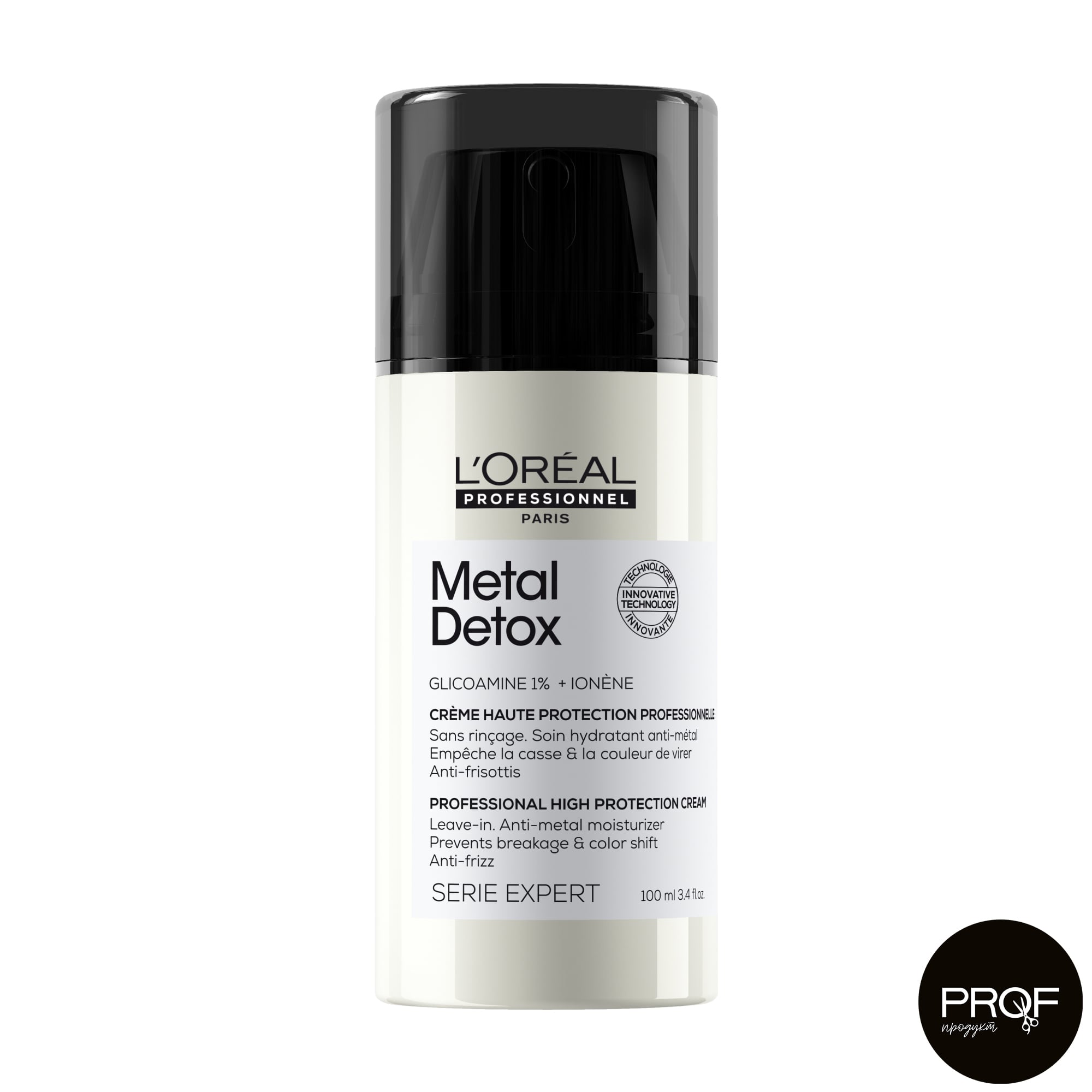 Крем L'Oreal Professionnel Metal Detox Professional High Protection Cream для зменшення ламкості та зміни кольору волосся, 100 мл
