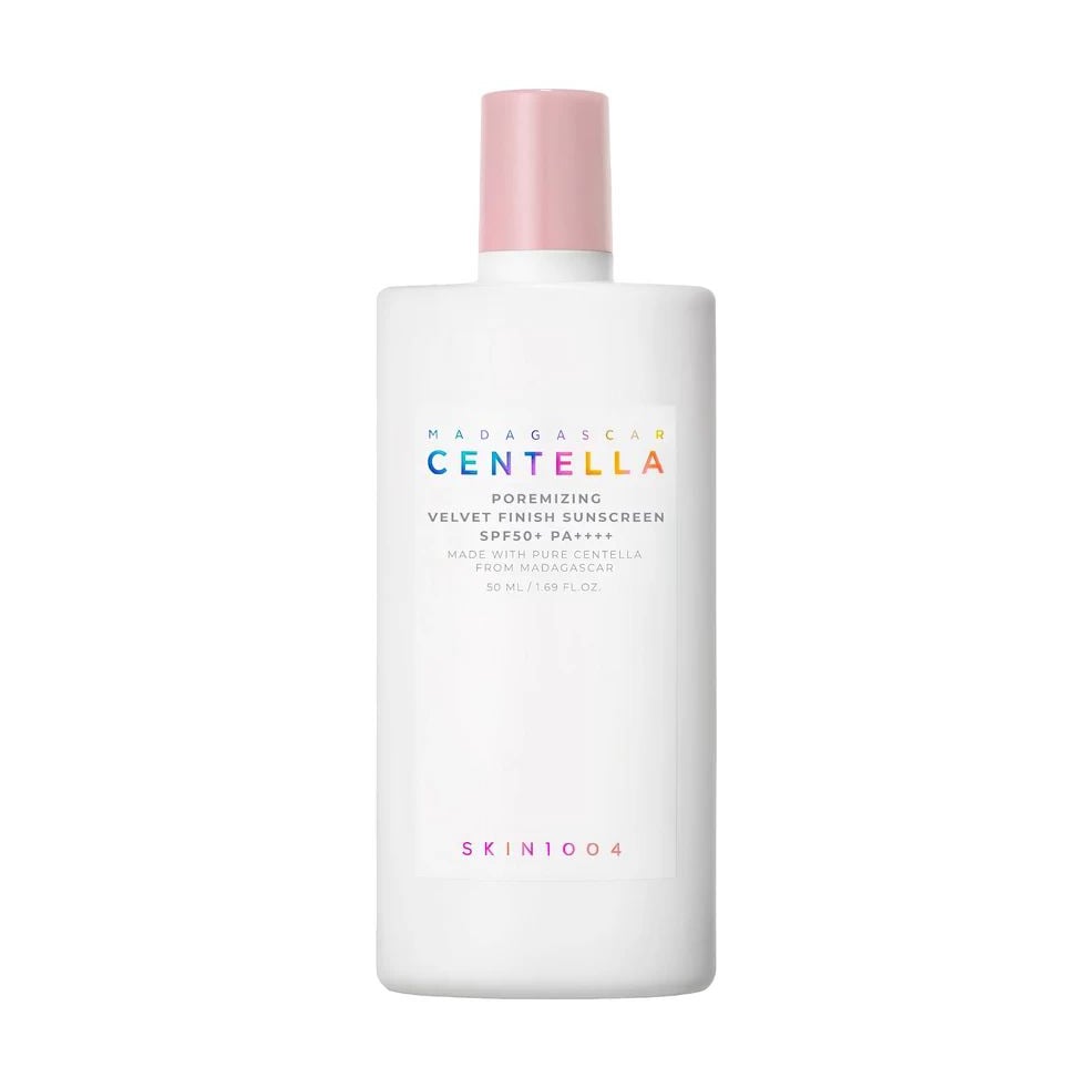 Сонцезахисний крем Skin1004 Madagascar Centella Poremizing Velvet Finish Sunscreen SPF 50+ PA++++ для зменшення пор та матування шкіри обличчя, 50 мл